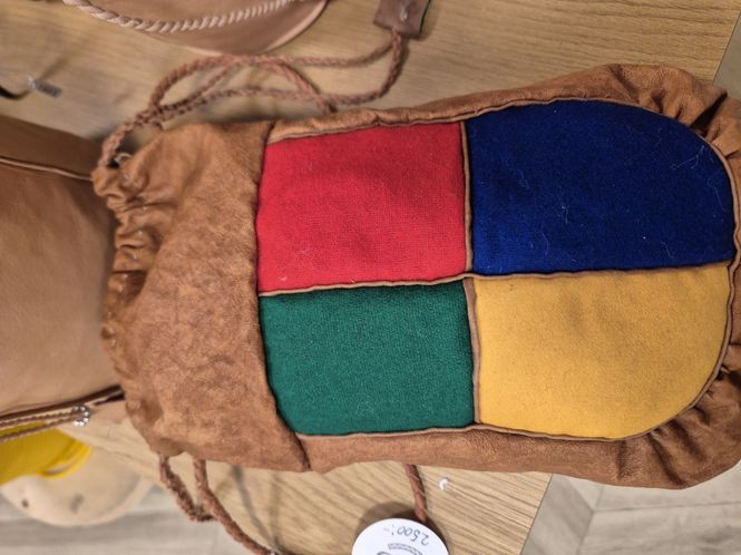 Hovedbilde Skinnveske med klädesdetaljer, H:28 D:14