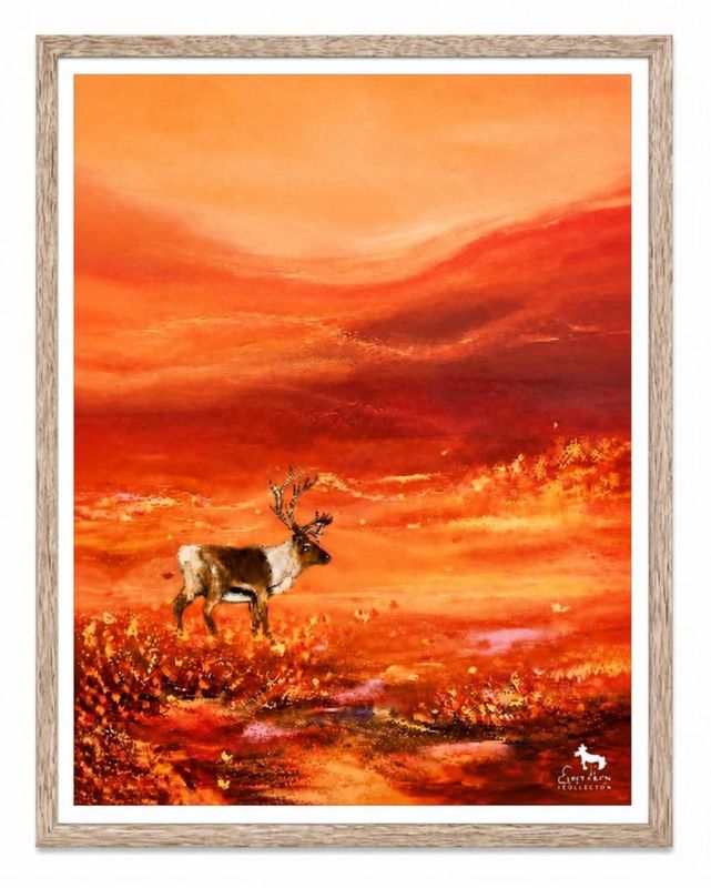 Poster Ren på höstfjäll 21x30 cm