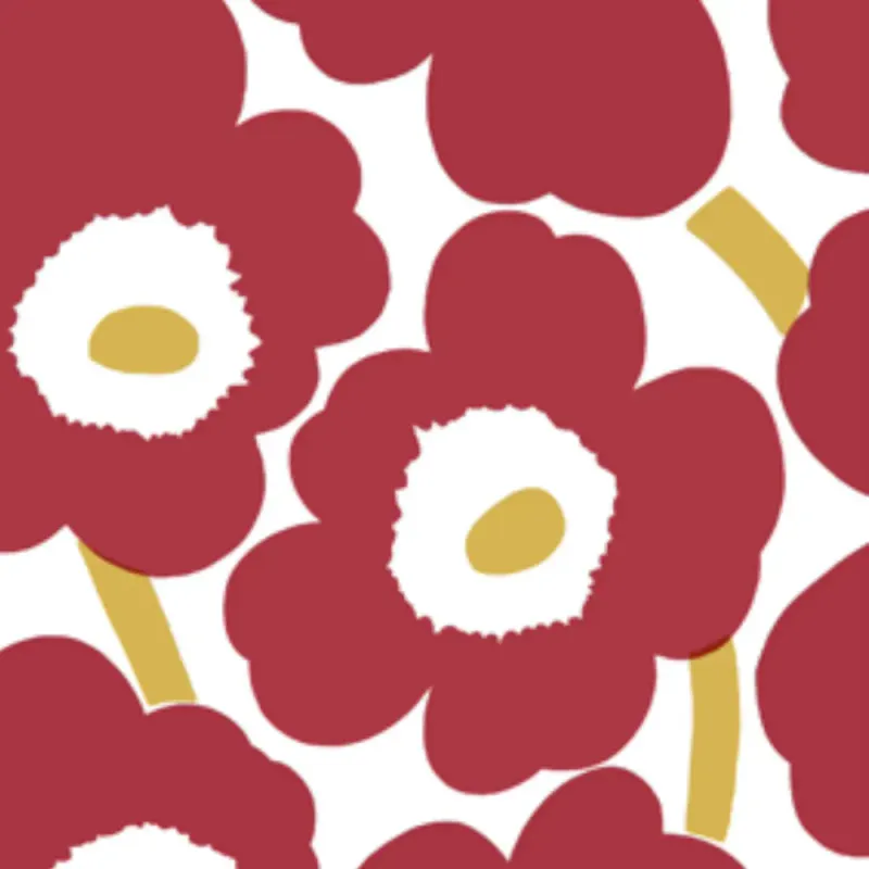 Marimekko Unikko Red Gold Kaffe 24x24cm